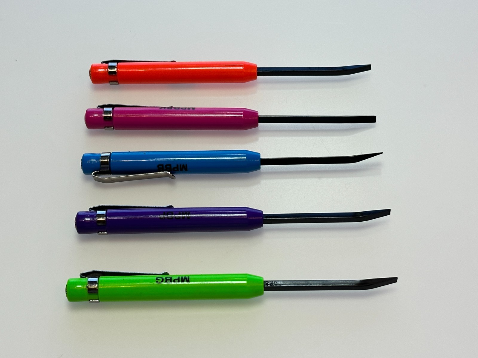 VIM Tools 5pc Mini Pocket Pry Bar Set w/Pocket Clip & Magnet (ALL MULTI-COLORS)
