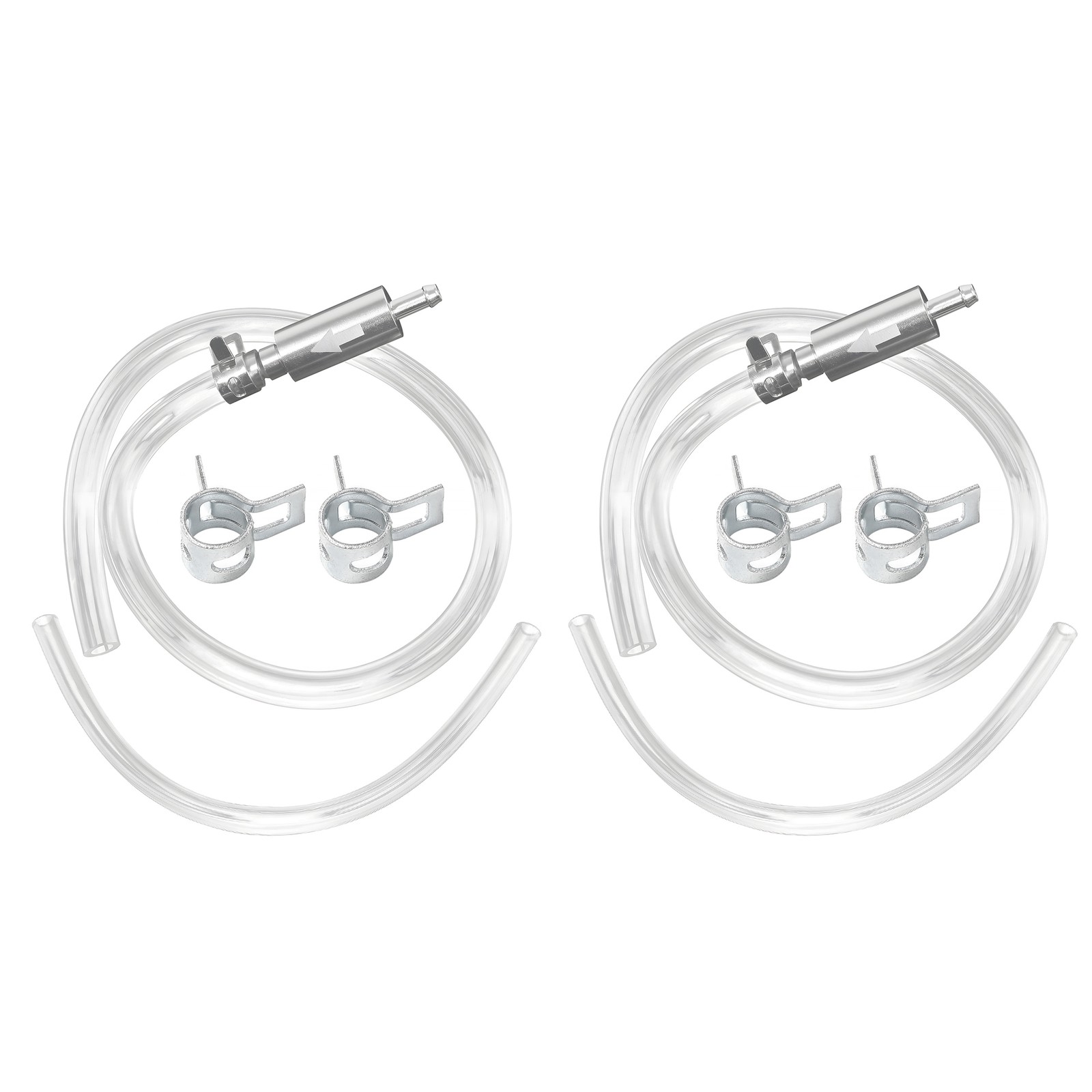 2 SET BRAKE BLEEDER HOSE ONE WAY CHECK VALVE TUBE BLEEDING TOOL KIT SILVER – US