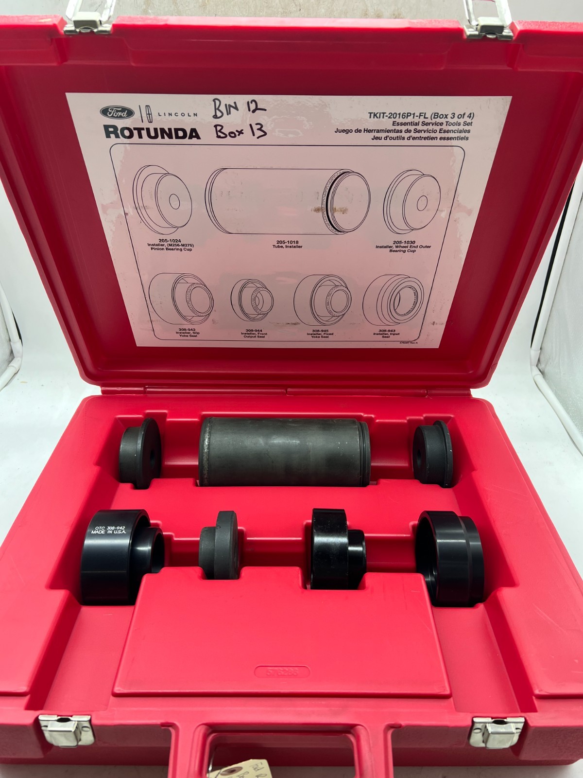 Ford Rotunda OTC TKIT-2016P1-FL Box 3 Dana Axle Tool Kit Set SKU 25