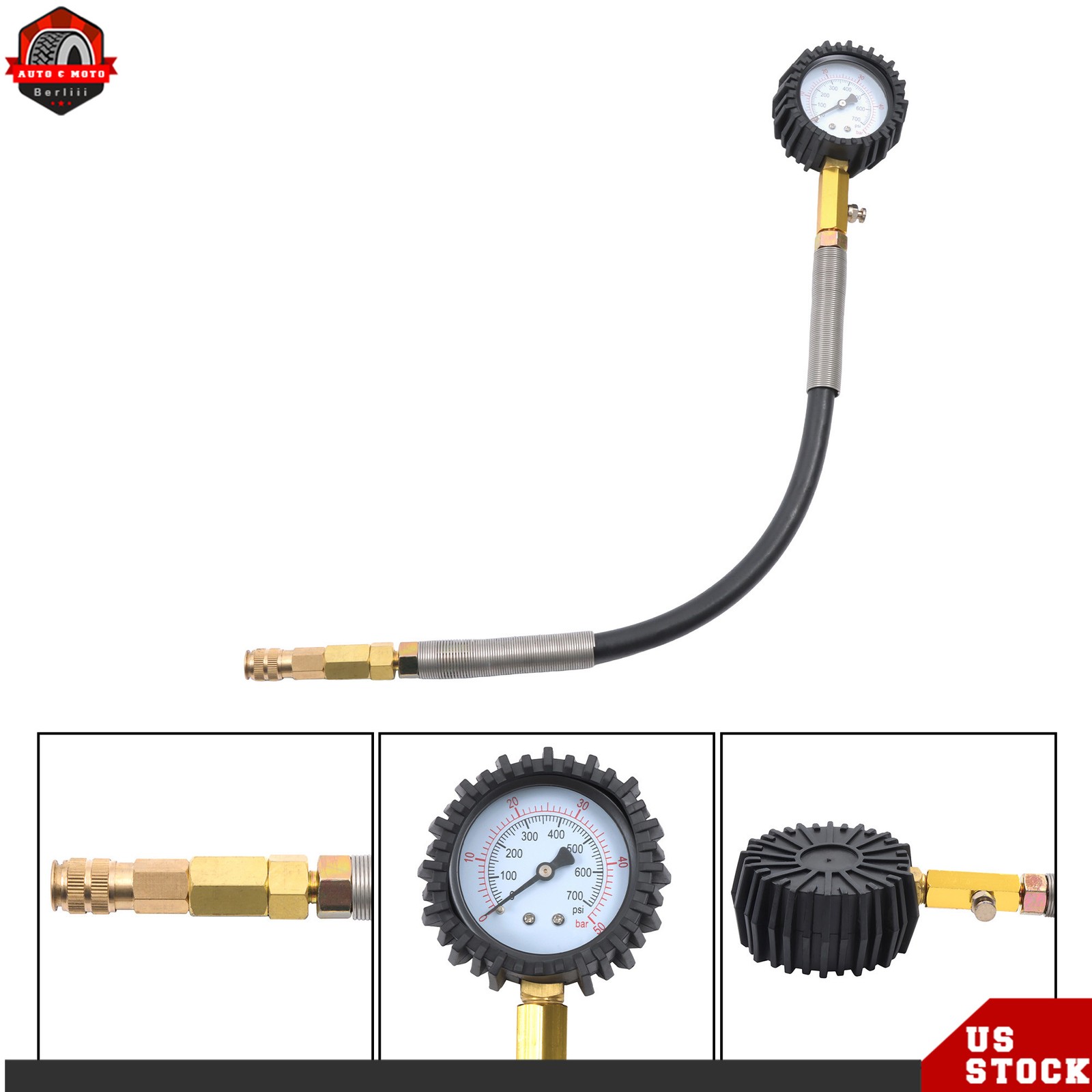 46PCS Petrol Diesel Engine Compression Tester Leak Down Diagnostic Tool Kit