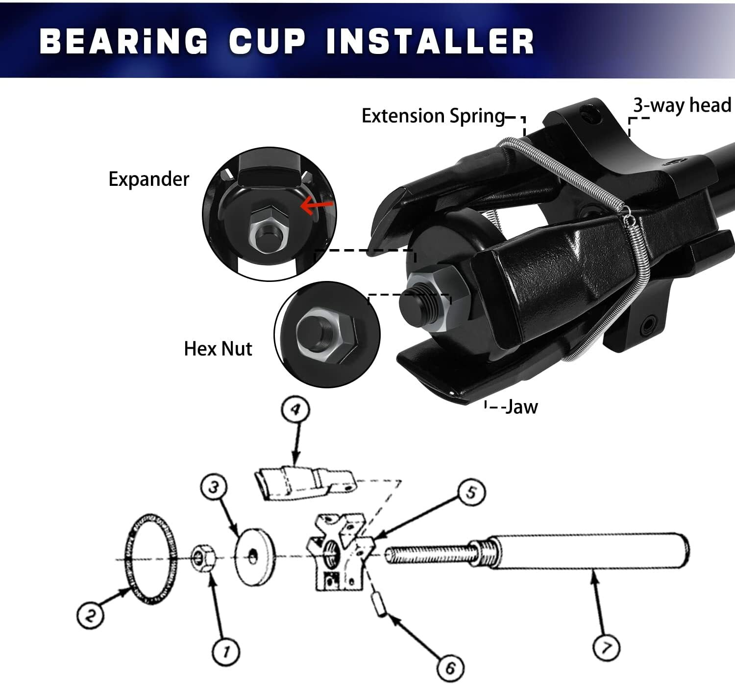 7180 Universal Bearing Cup Replacer Remover & Installer fit 3 5/8″ to 6 1/2″
