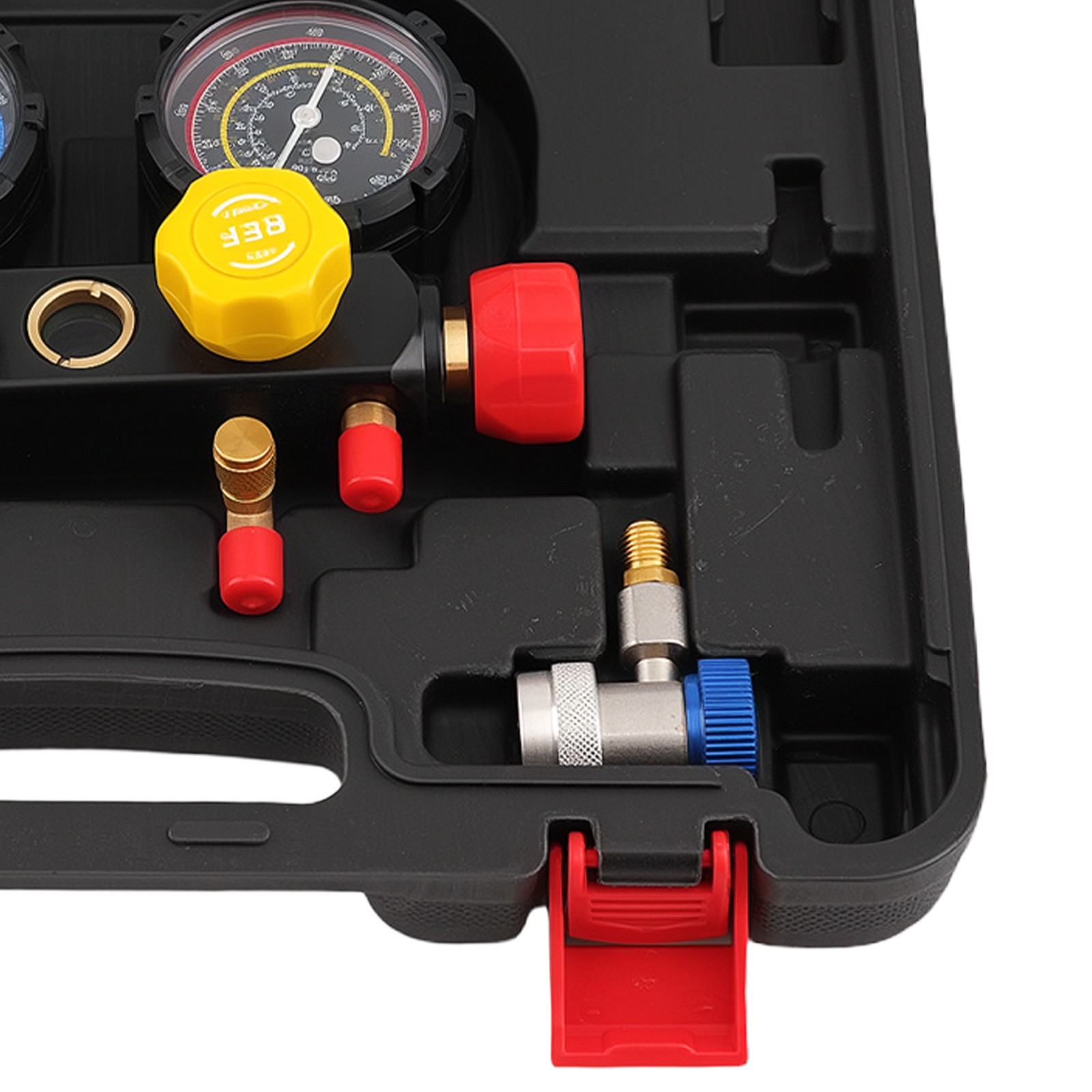 4-Way HVAC AC Gauge Set for R134a R22 R410a Manifold Diagnostic Tool 5ft Hoses