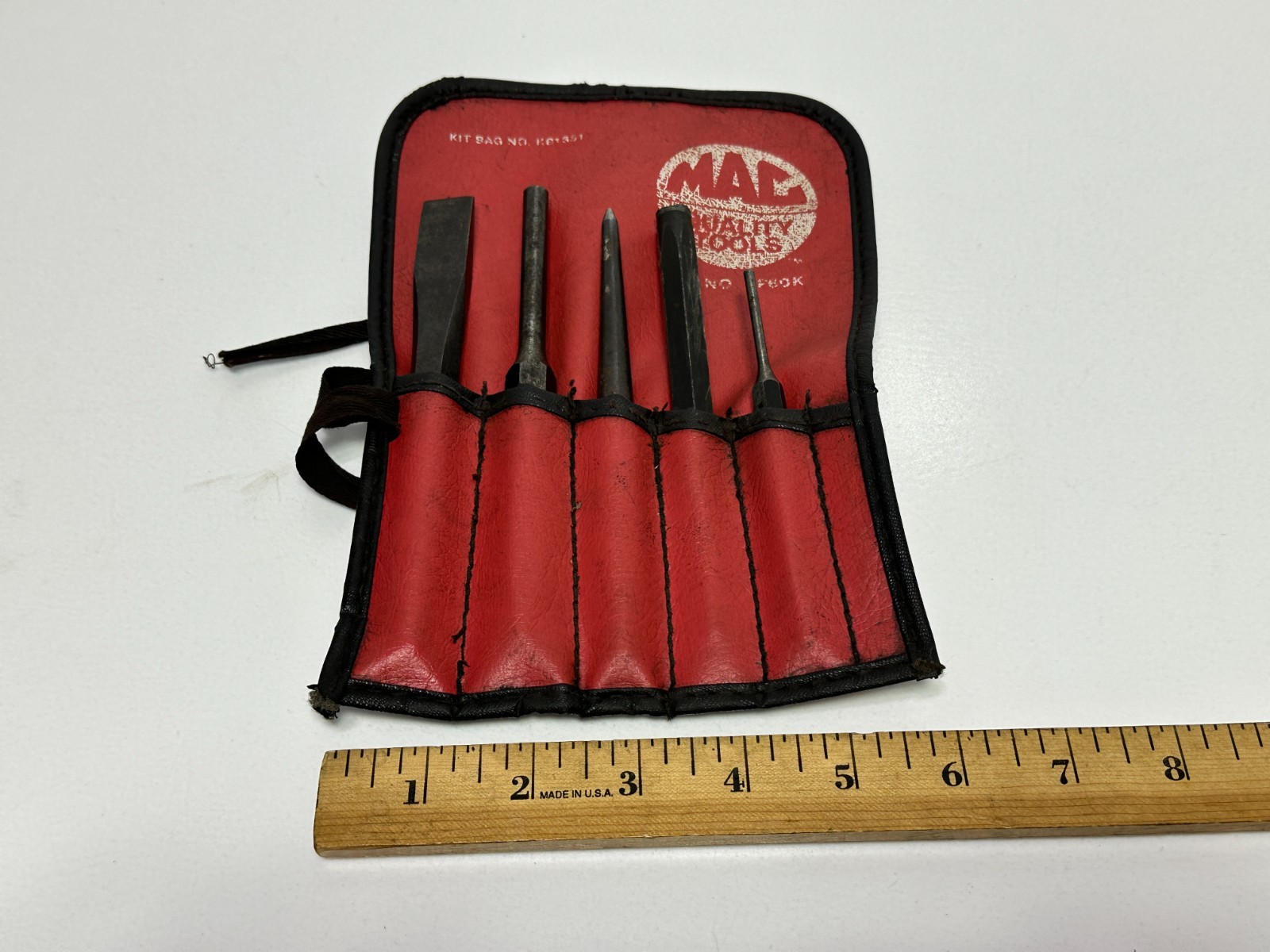 Snap-on Tools USA (MAC Kit Bag) 5pc Mixed Punch & Chisel Set Lot