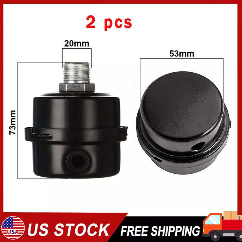 20mm 2x Air Compressor Metal Filter Intake Filter Noise Muffler Silencer 1/2″ PT