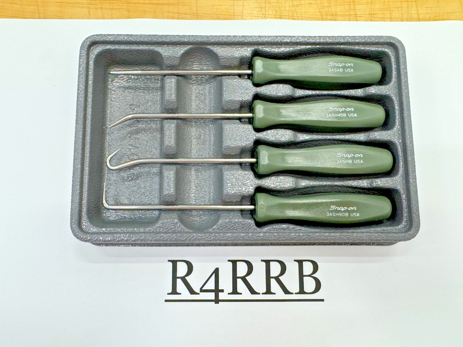 Snap-on Tools USA RARE NOS COMBAT GREEN Mini Hard Handle Hook Pick Set ASA204BCG