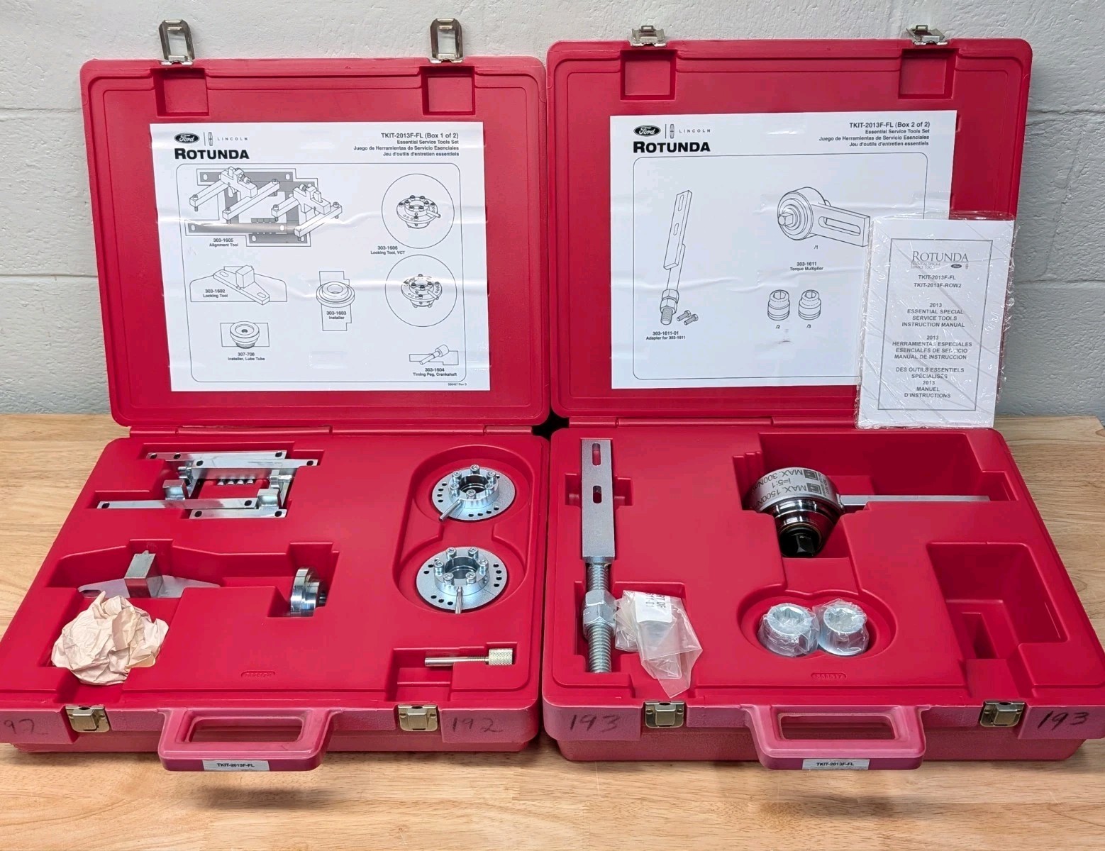 Ford Rotunda TKIT-2013F-FL Tool Set Kit Complete Set Box 1 & 2 , 1.0L Fiesta