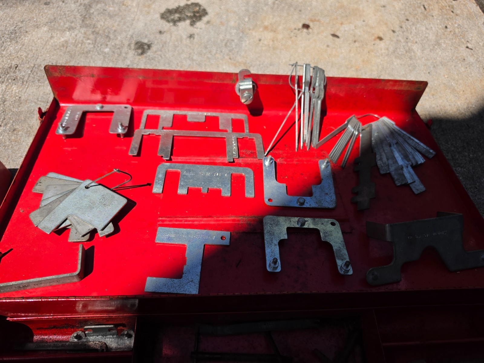 1950 SNAP ON tool box VINTAGE CARBURATOR ADJUSTMENT TOOLS SOCKETS MEASURE TOOLS