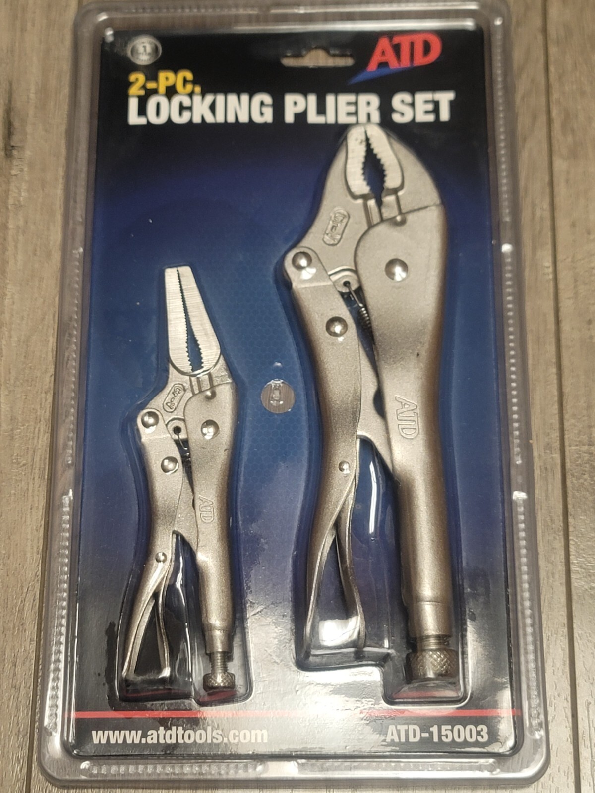 ATD Tools 2pc Locking Pliers Set 10″ Curved Jaw & 6″ Long Nose #15003