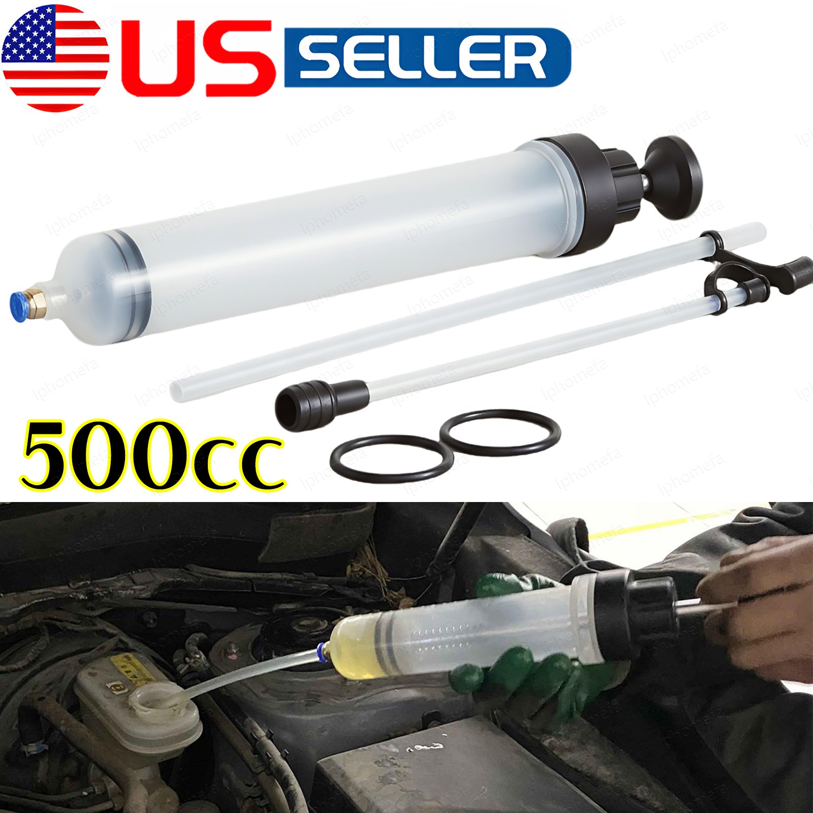 500cc Fluid Extractor Filling Syringe Transfer Liquid Pump Oil Extraction Auto