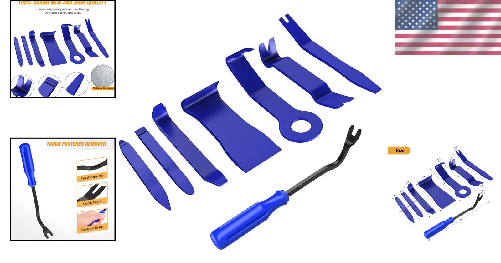 Gooacc 8-Piece Auto Trim Tools in Blue – Lightweight and Multi-Use Solution