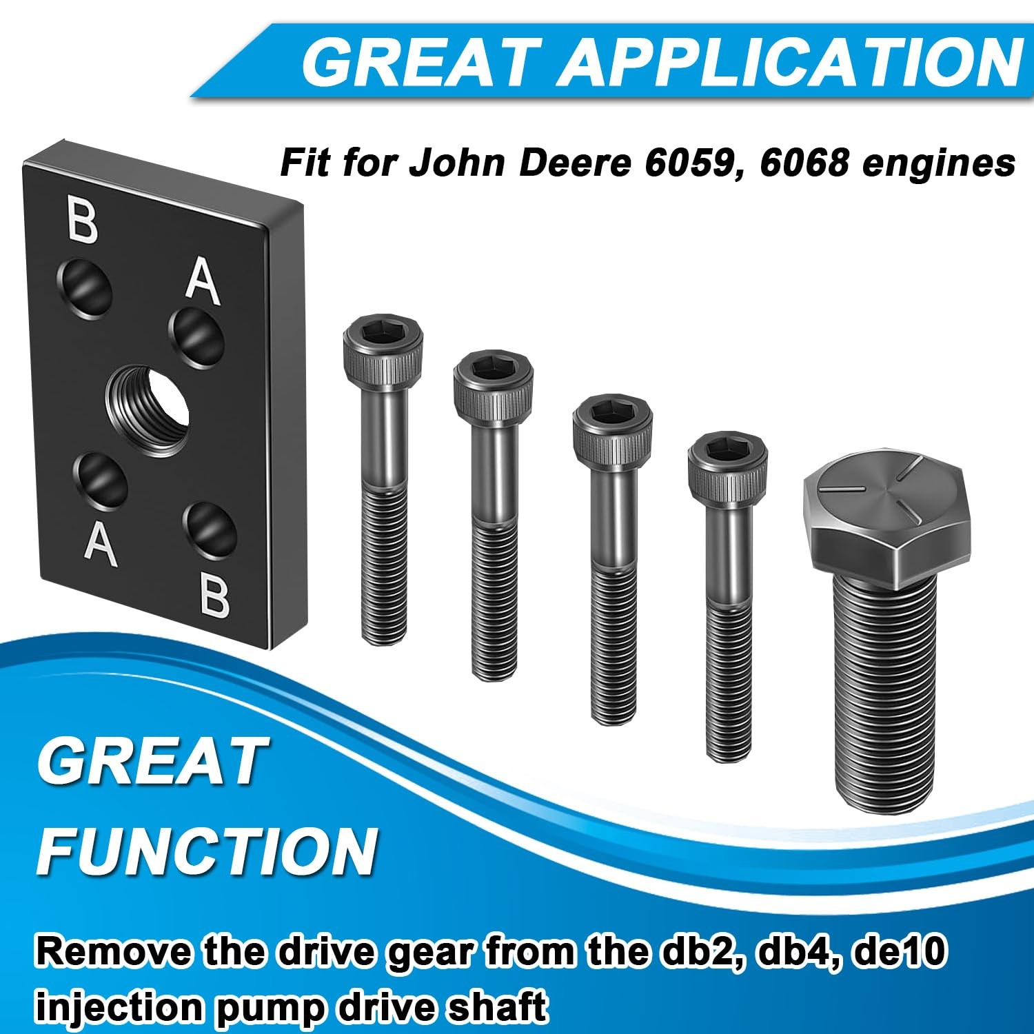 Fuel Injection Pump Drive Gear Puller Plate Tool for John Deere JDG1560 JDG670A