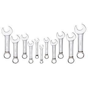 11 Pc. SAE Stubby Full Polished Combination Wrench Set PLT-99505 Brand New!