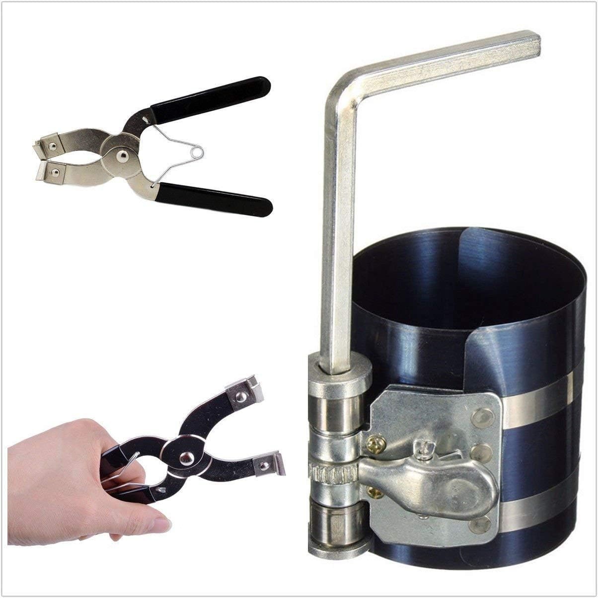 Adjustable Piston Ring Tool Set with Nickel-Plated Finish for Engine Maintenance