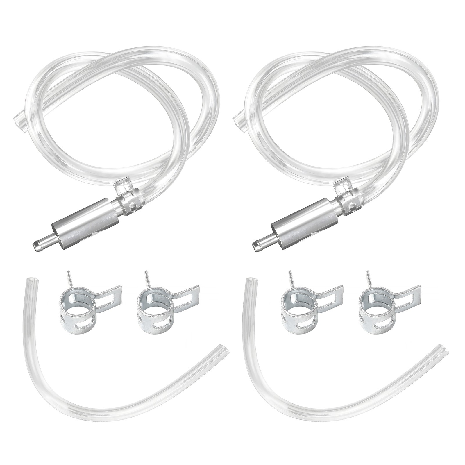 2 SET BRAKE BLEEDER HOSE ONE WAY CHECK VALVE TUBE BLEEDING TOOL KIT SILVER – US
