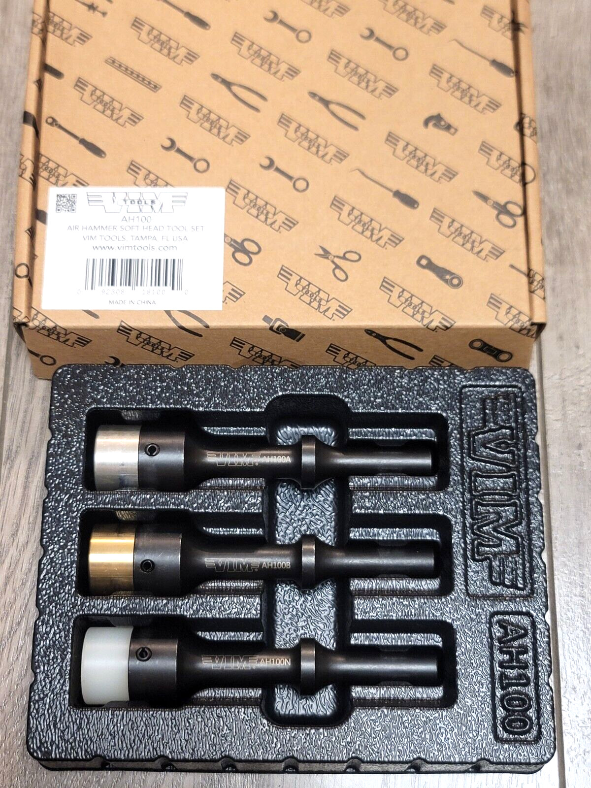 Vim Tools 3pc Soft Face .401″ Air Hammer Bit Set Nylon, Brass, Aluminum #AH100