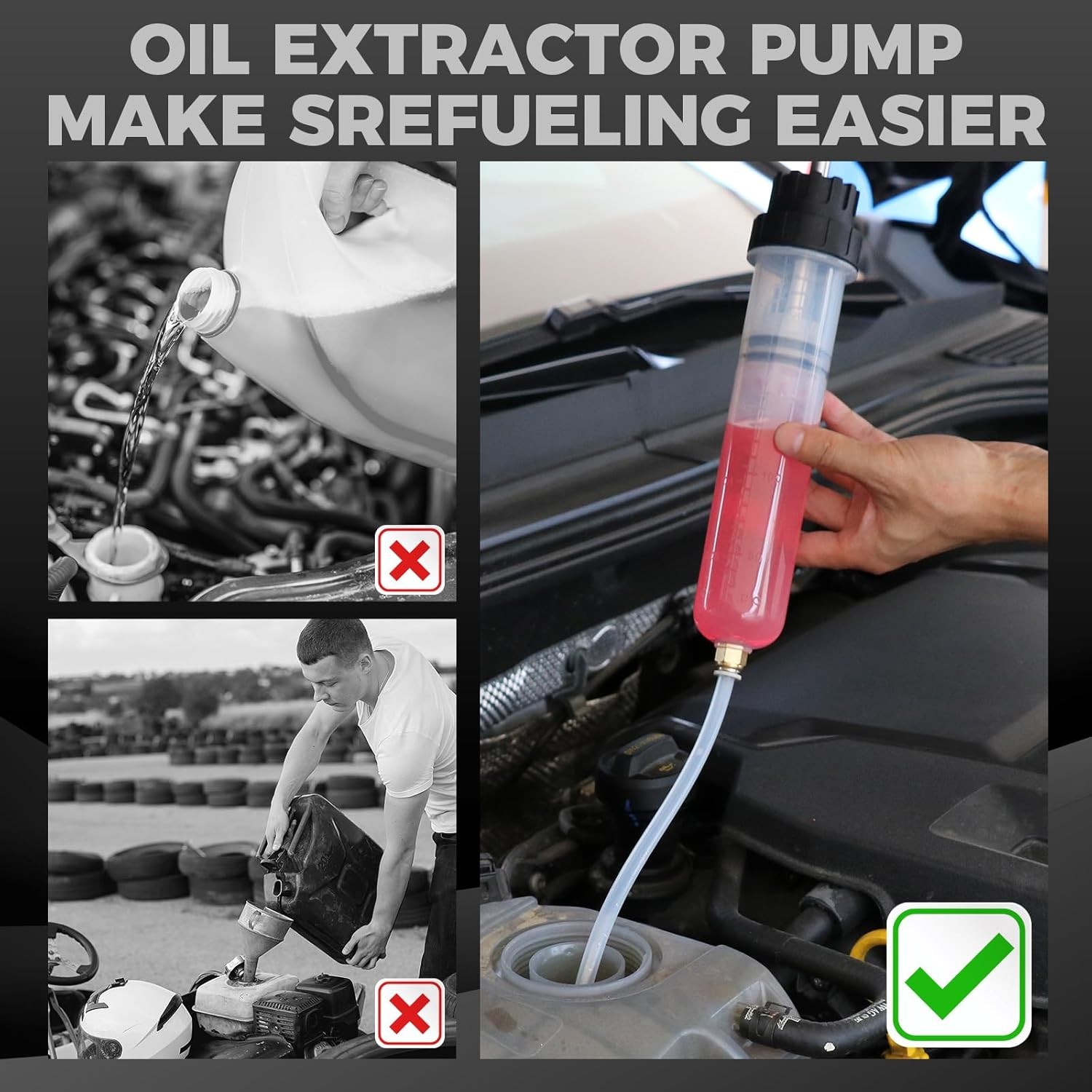 200cc/500cc Fluid Extractor Filling Syringe Transfer Liquid Pump Oil Extraction