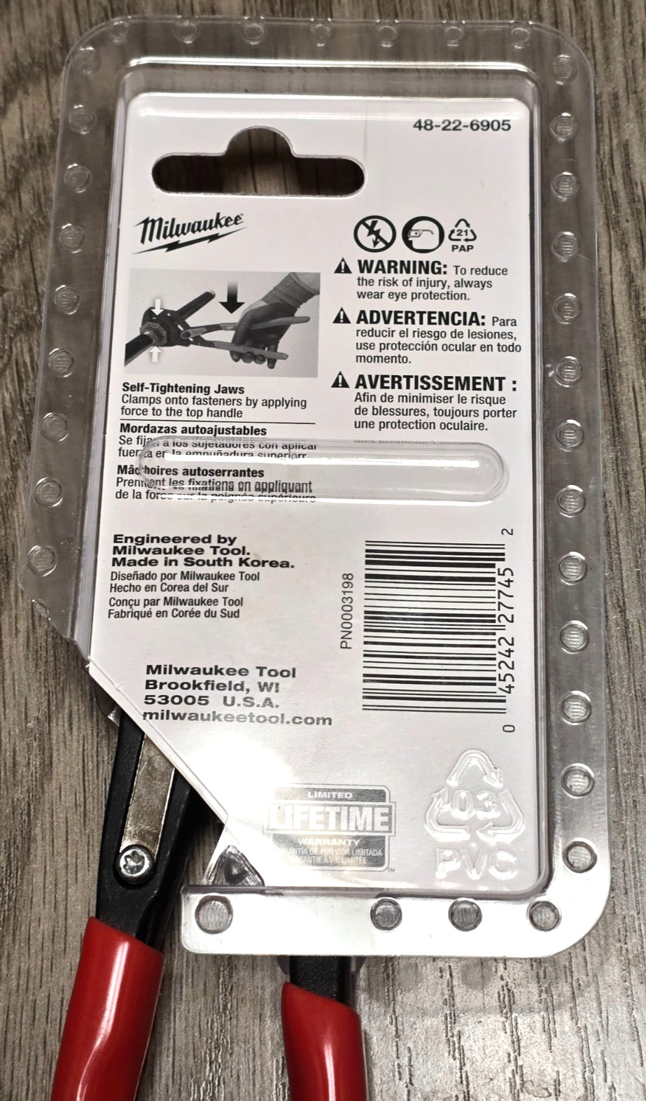 Milwaukee Tools 48-22-6905, 5″ EDC Push Button Adjustable Pliers Wrench New!