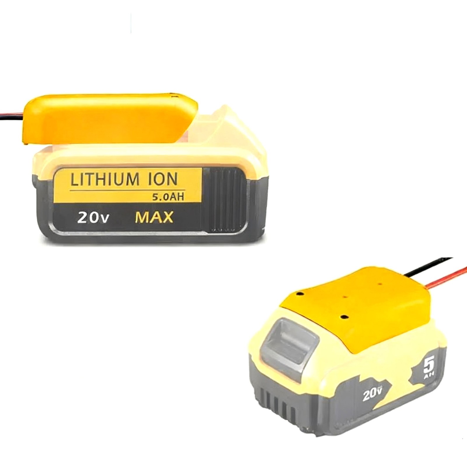 2FT 8AWG Car For Jumper Cable Clamp With Adapter For Dewalt 20V Battery System