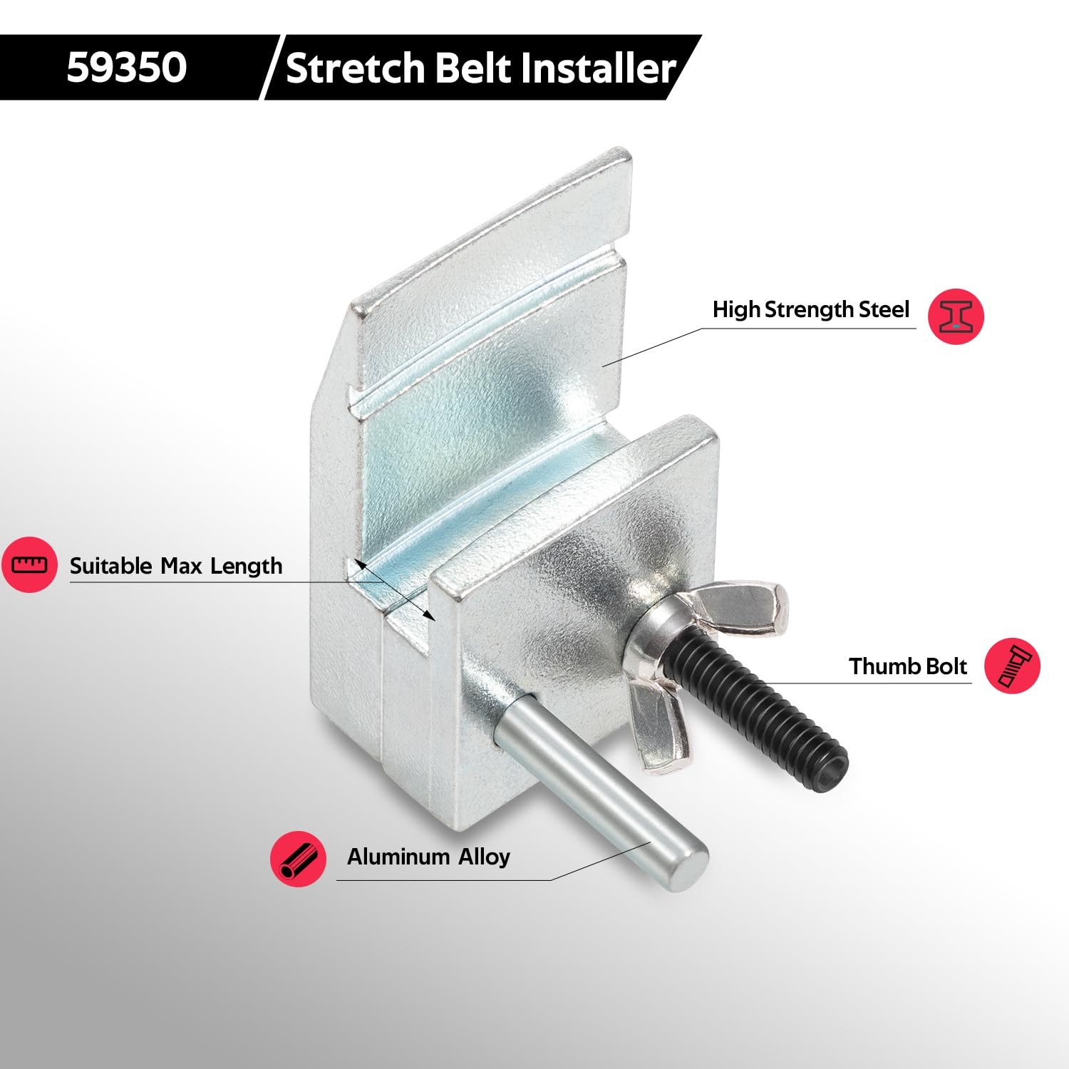 59350 Stretch Belt Install Tool Fits Ford 3.5L & 3.7L, GM 5.3L & 6.2L Engines