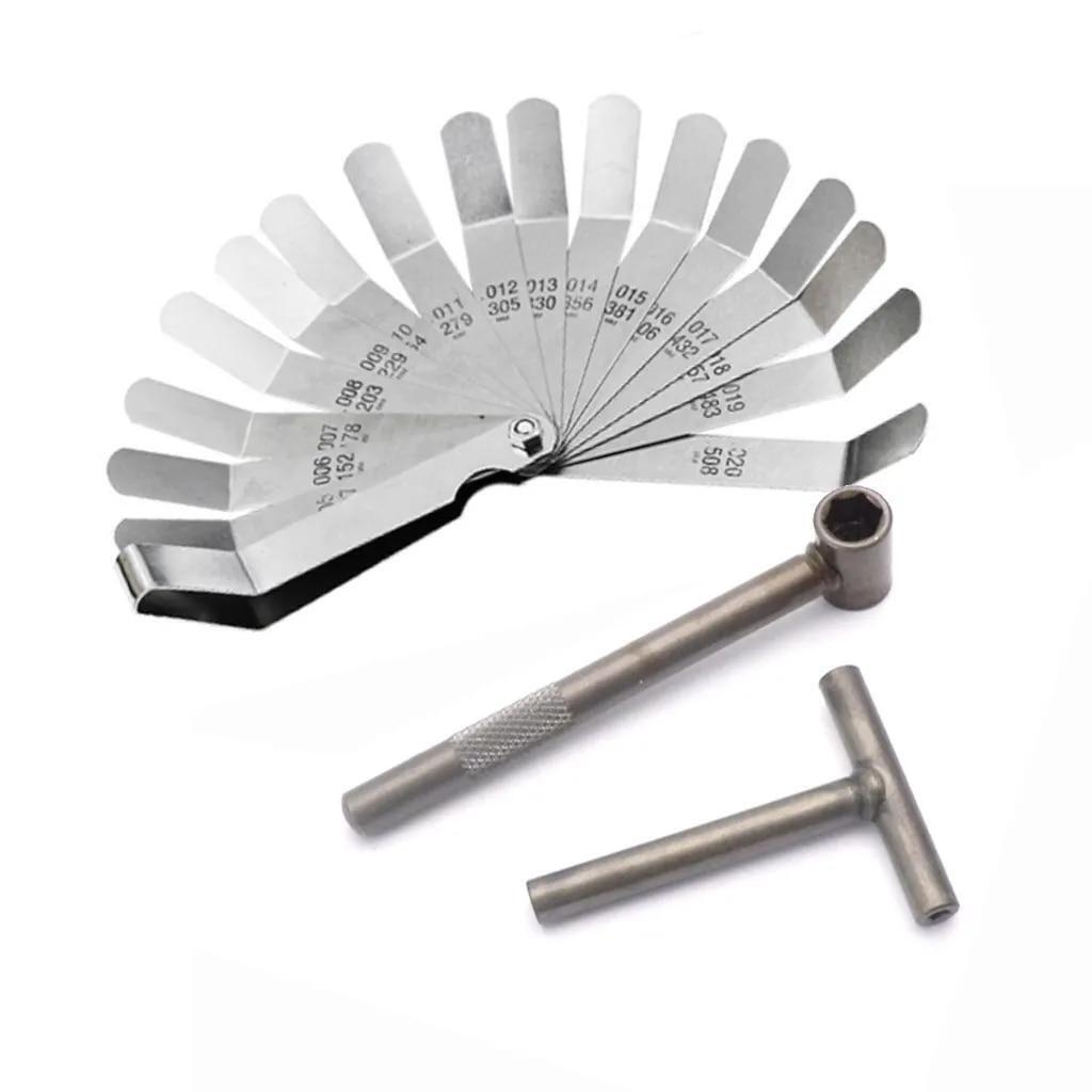 Valve Screw Adjusting Spanner Tools Motorcycle Feeler Gauge Engine Clearance