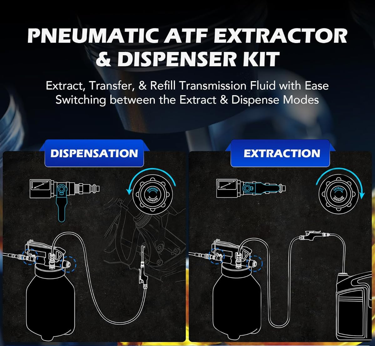 10L Two Way Pneumatic ATF Oil Liquid Extractor Transmission Fluid Transfer Pump