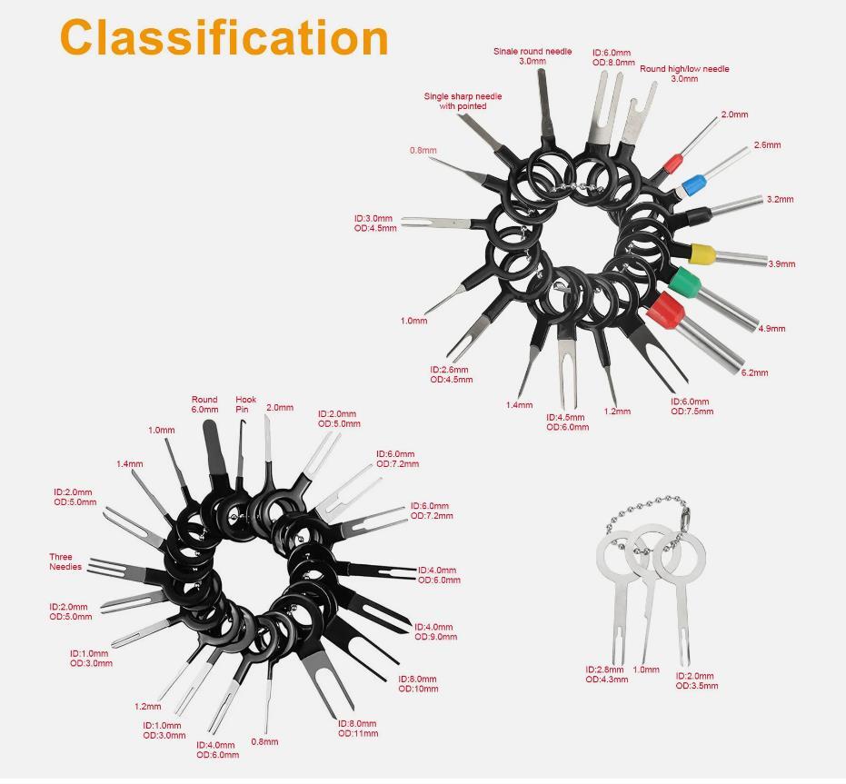 100pcs Automotive Connector Removal Tool Set W/ Pin Ejector Wire Extractor New