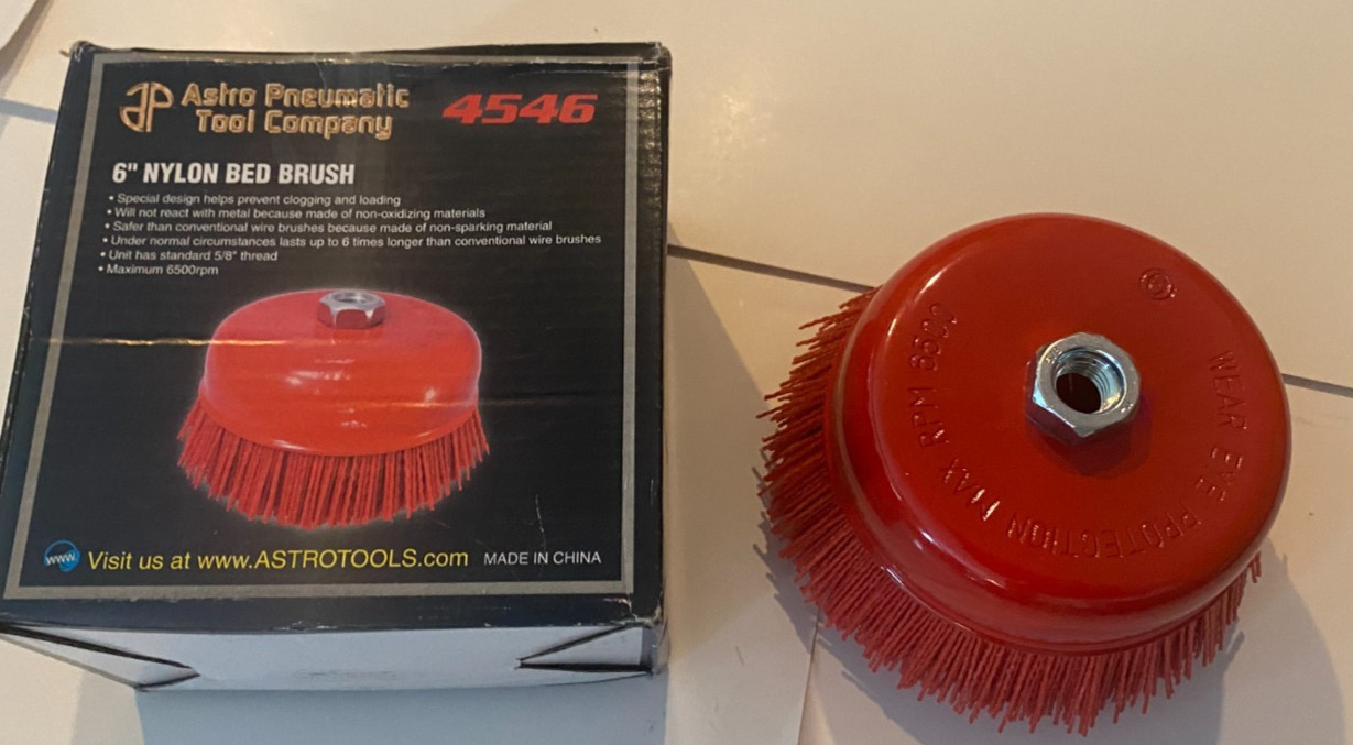ASTRO 6″ Nylon Bed Brush (4546) 5/8 Thread – 6500 RPM – Red – Prepaid Shipping