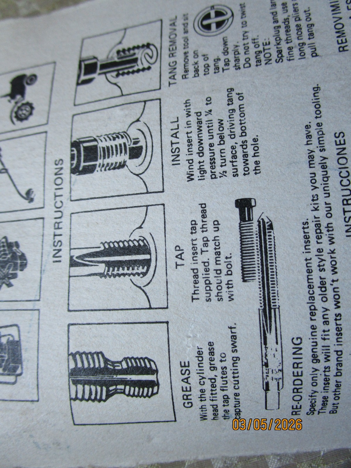 NIP Cal-Van Tools #1112 Fix-A-Thred Spark Plug Port Thread Repair Kit M14x1.25