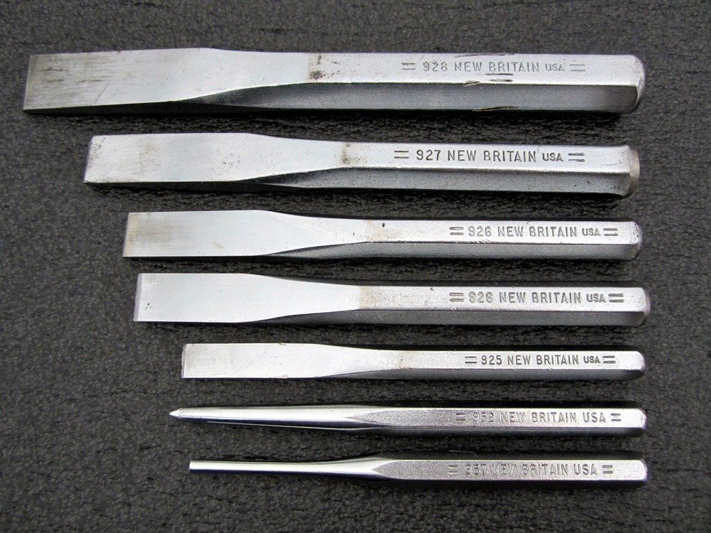 Vintage New Britain 7pc Punch & Chisel Set Made in USA