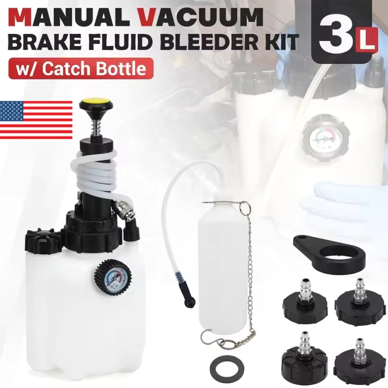 Self Car Brake Clutch Fluid Bleeding Kit Bleeder Pressure 3l Oil Bottle Tool