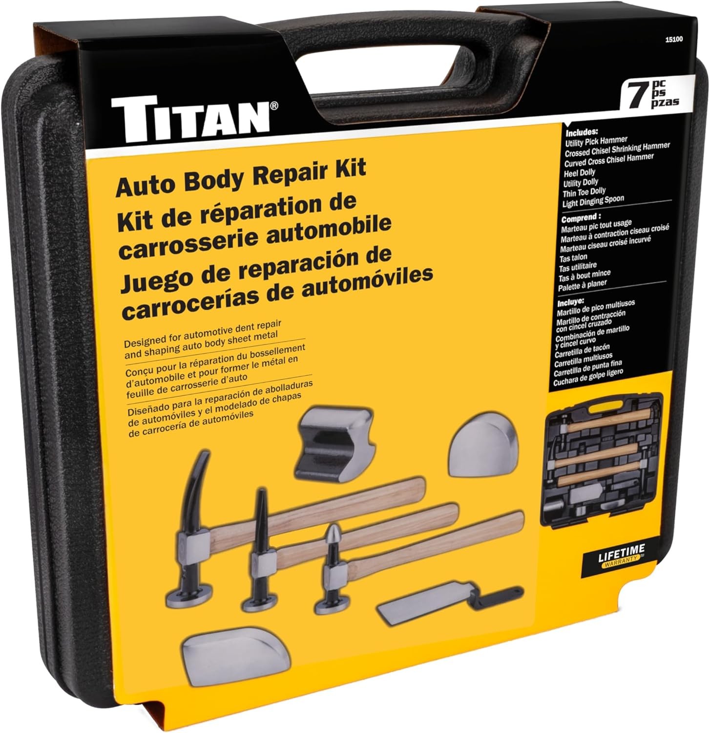 Titan Tools 7-Piece Professional Auto Body Tool Set (15100)