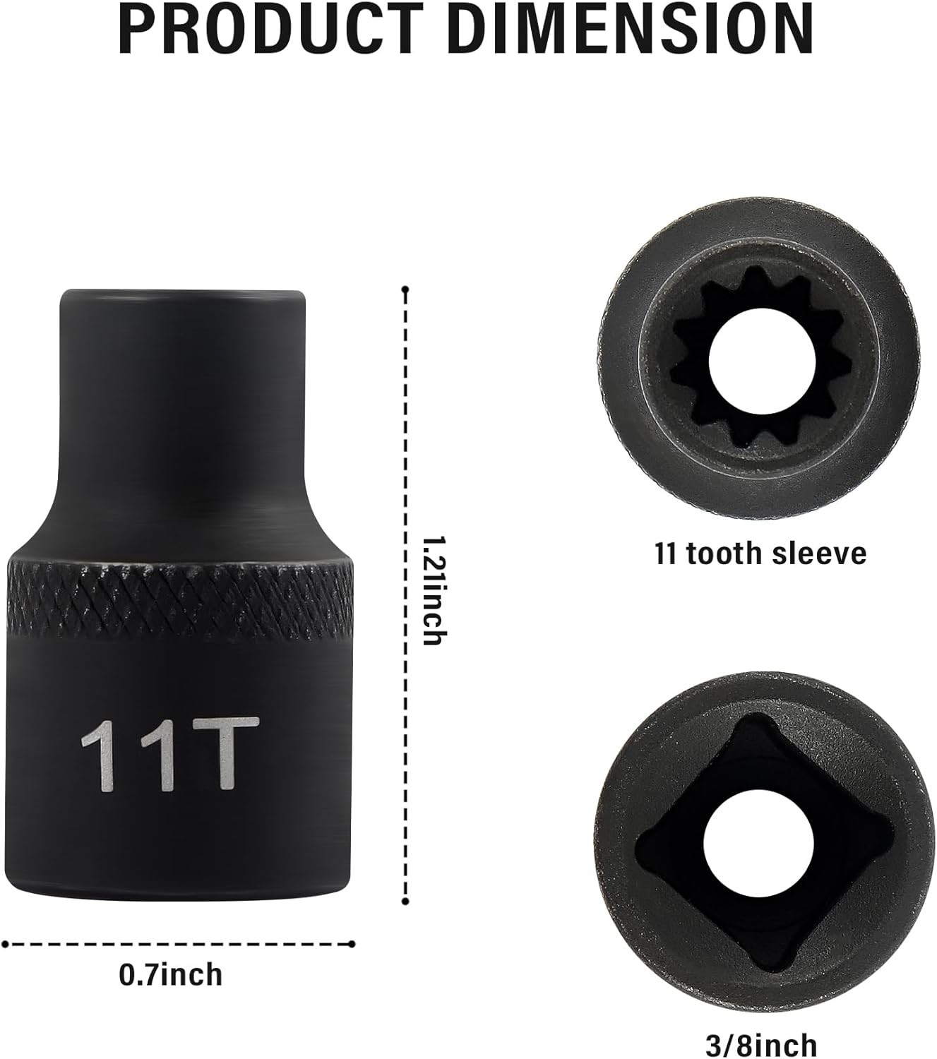 3/8 Inch 11 Point Brake Caliper Socket Tool for Volvo Mercedes MAN Trucks