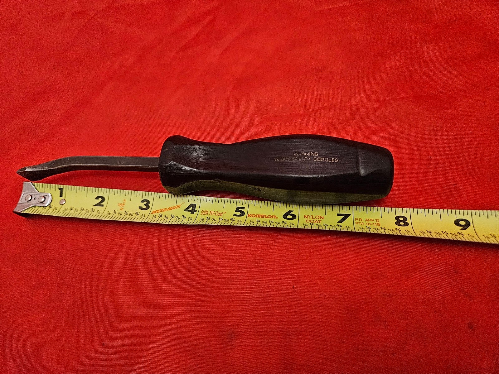 Snap-on SPB8A 7.5″ Curved Head Pry Bar Prybar Black Hard Handle USA S9