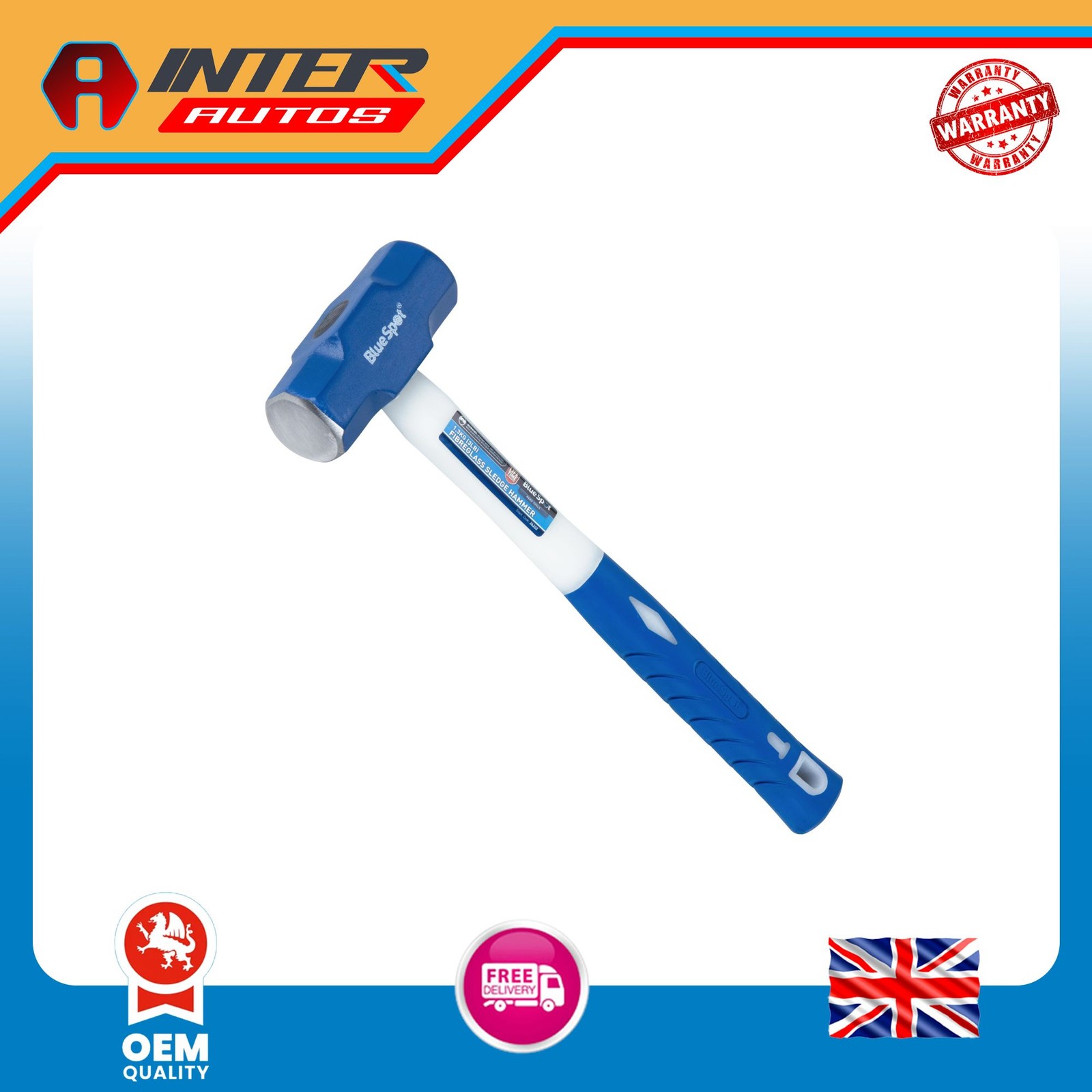 Blue Spot Tools 1.3kg (3lb) Fibreglass Sledge Hammer