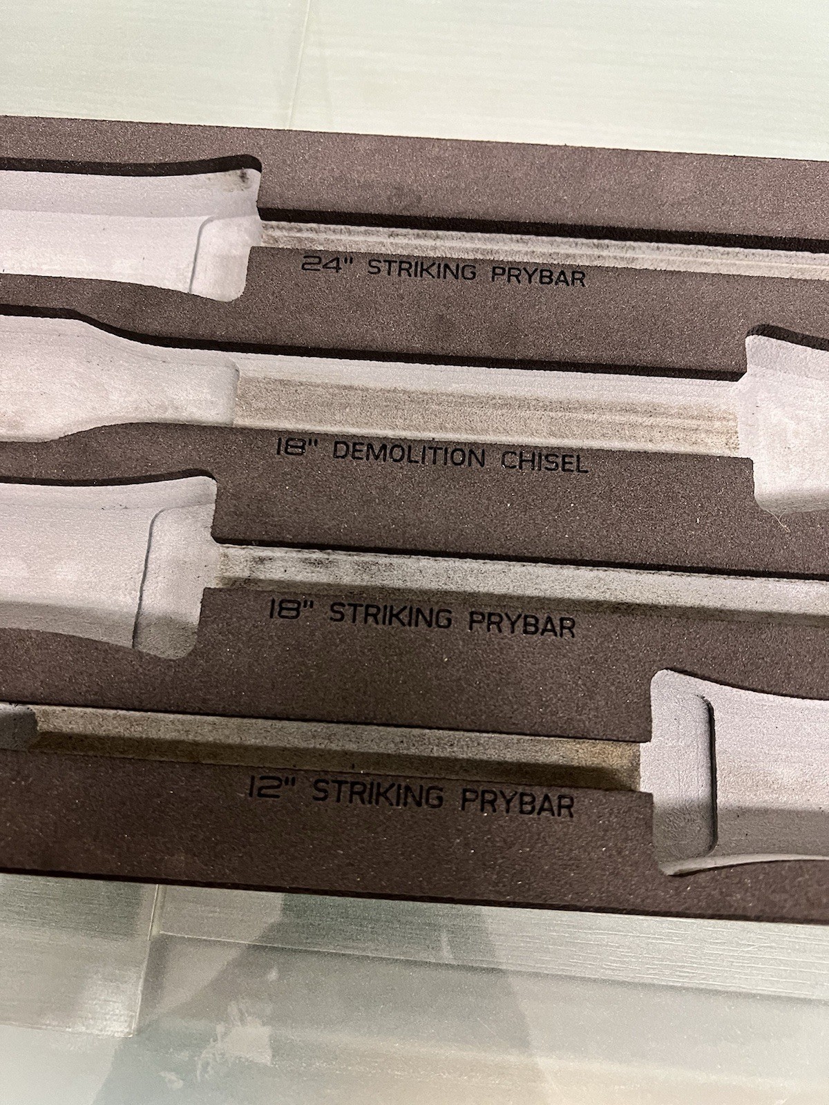 Snap-on Tools GREY FOAM ORGANIZER for 5pc Striking Prybar/Demolition Chisel Set