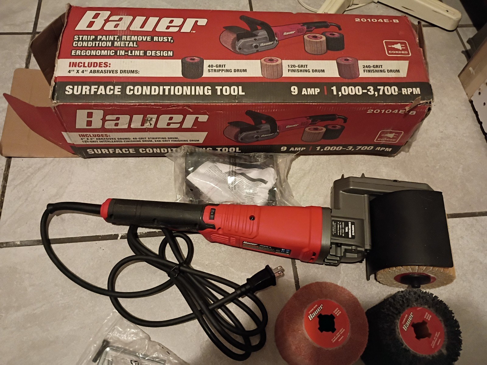 Bauer Surface Conditioning Tool 3700 RPM 9 AMP Motor