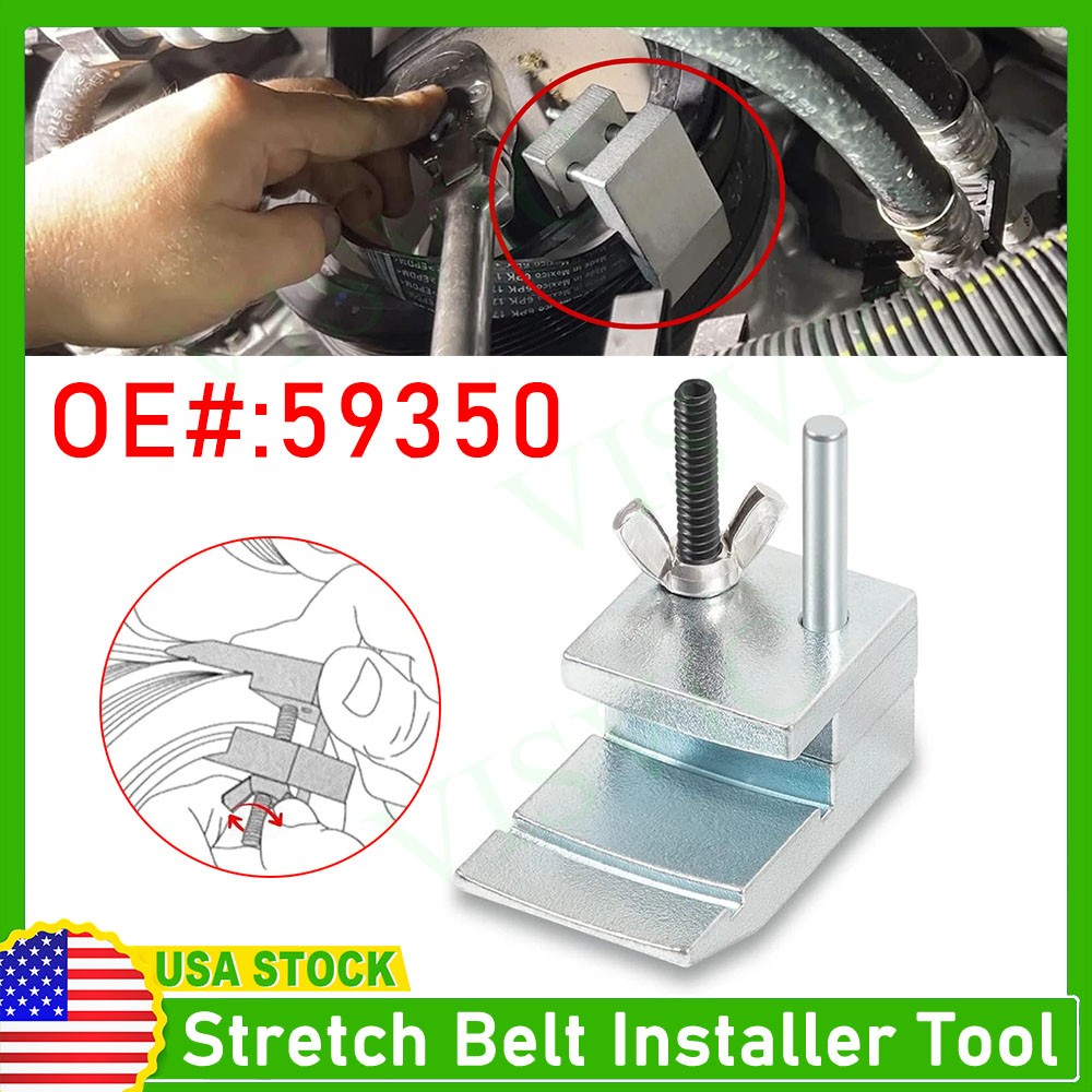 59350 Stretch Belt Installer Tool Fits for Extra Deep Double Pulleys for Ford/GM