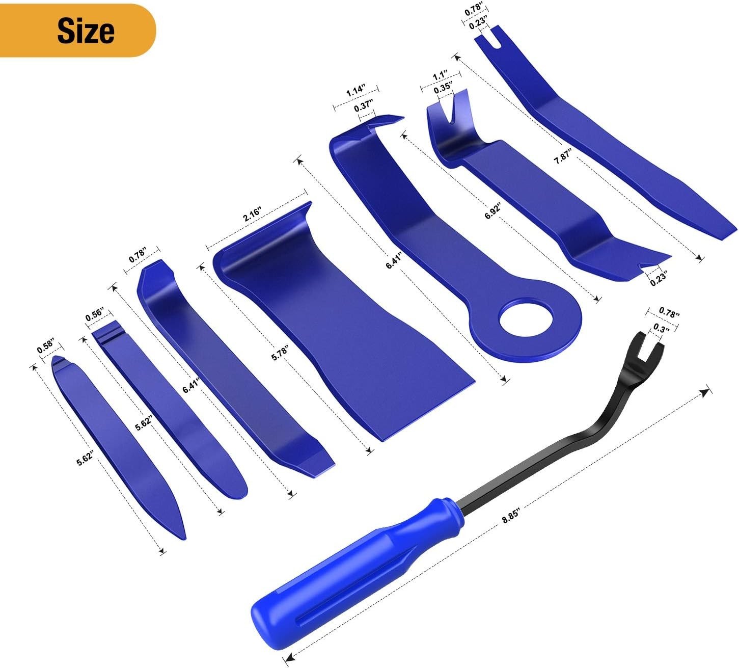 Gooacc 8-Piece Auto Trim Tools in Blue – Lightweight and Multi-Use Solution