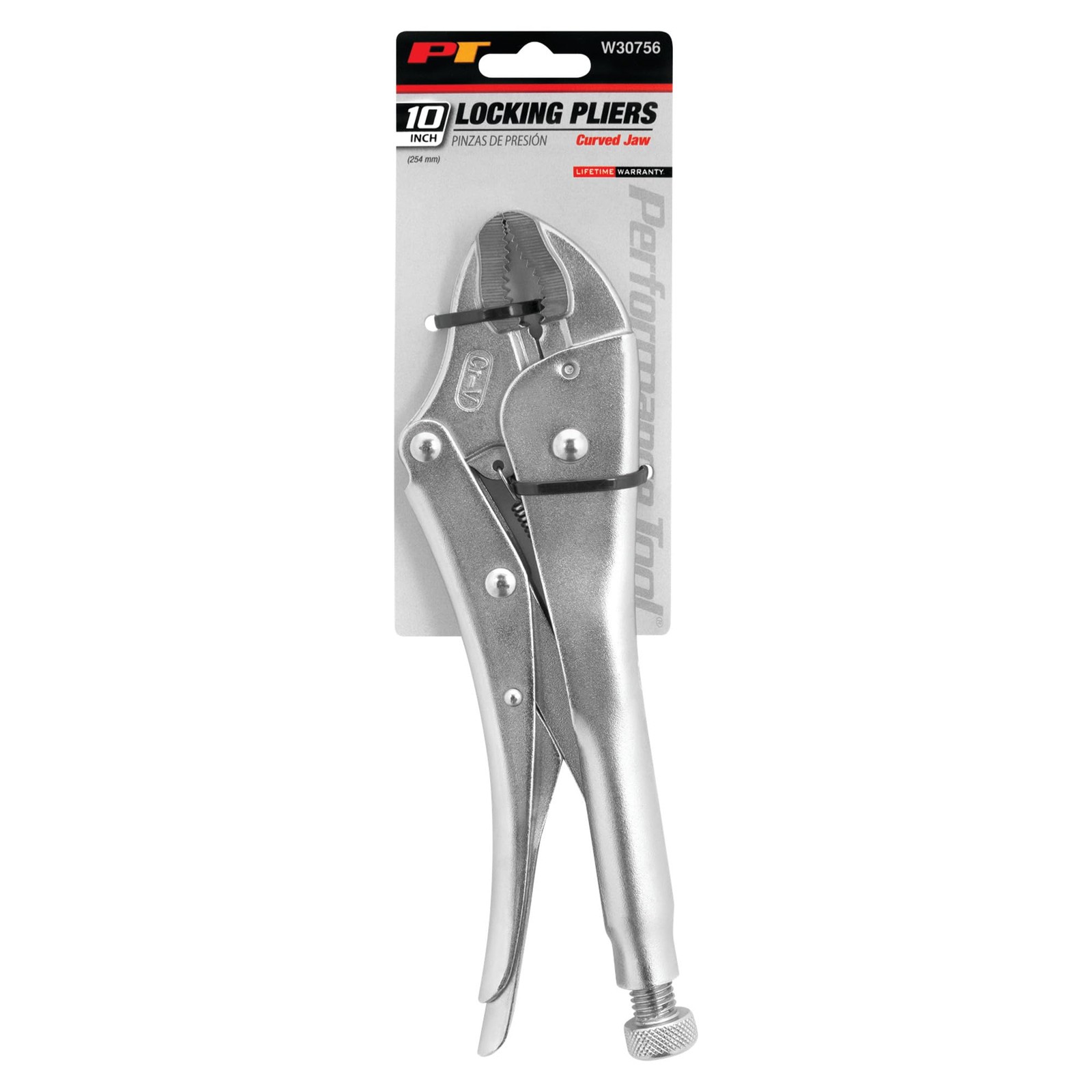 10-Inch Chrome Locking Pliers with Curved Jaws | Heavy-Duty Chromium-Vanadium St