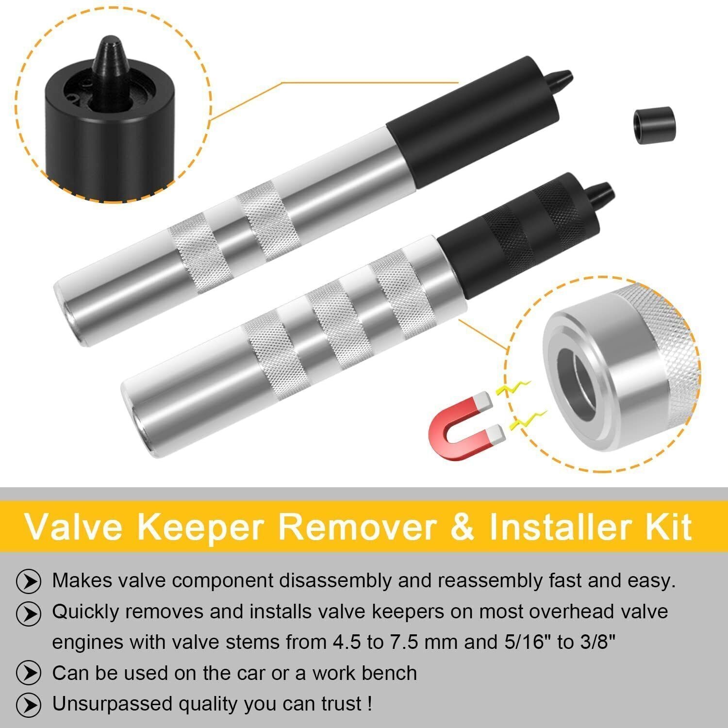 36050 Valve Keeper Remover & Installer Kit from 4.5 to 7.5mm & 5/16″ to 3/8″