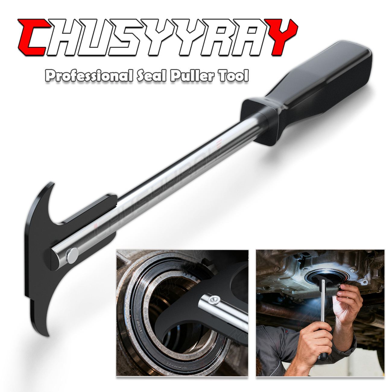 CHUSYYRAY 56750 Seal Puller, Black, Dual Tip, 11.6 inch Handle