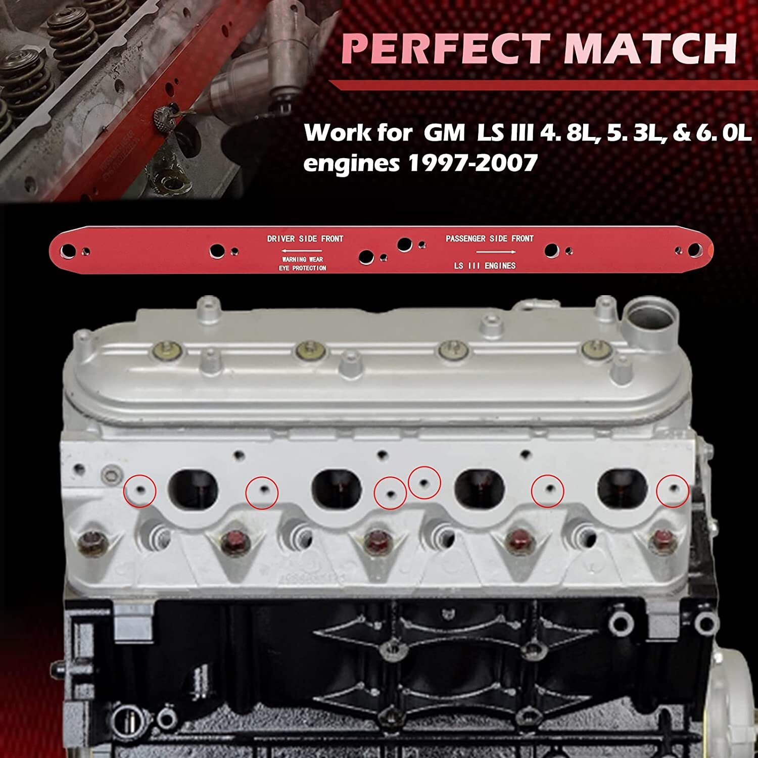 71400 Manifold Drill Template for GM/Chevy LSIII 4.8L 5.3L 6.0L Motors 1999-2007