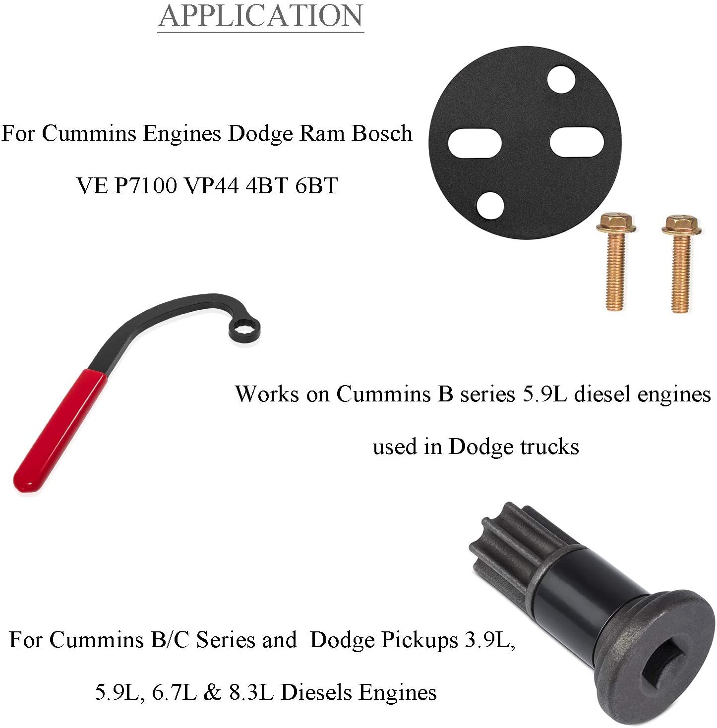 For Dodge/Cummins Engine Barring Tool Injection Pump Gear Puller Lock Nut Wrench