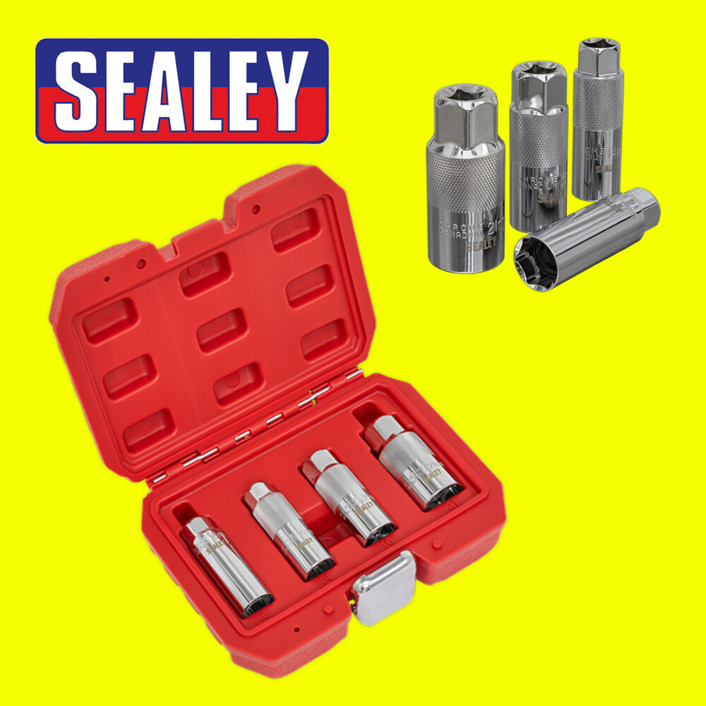 Sealey New 4 Piece SPARK PLUG SOCKET SET 3/8″ SQUARE DRIVE Thin Wall AK6556