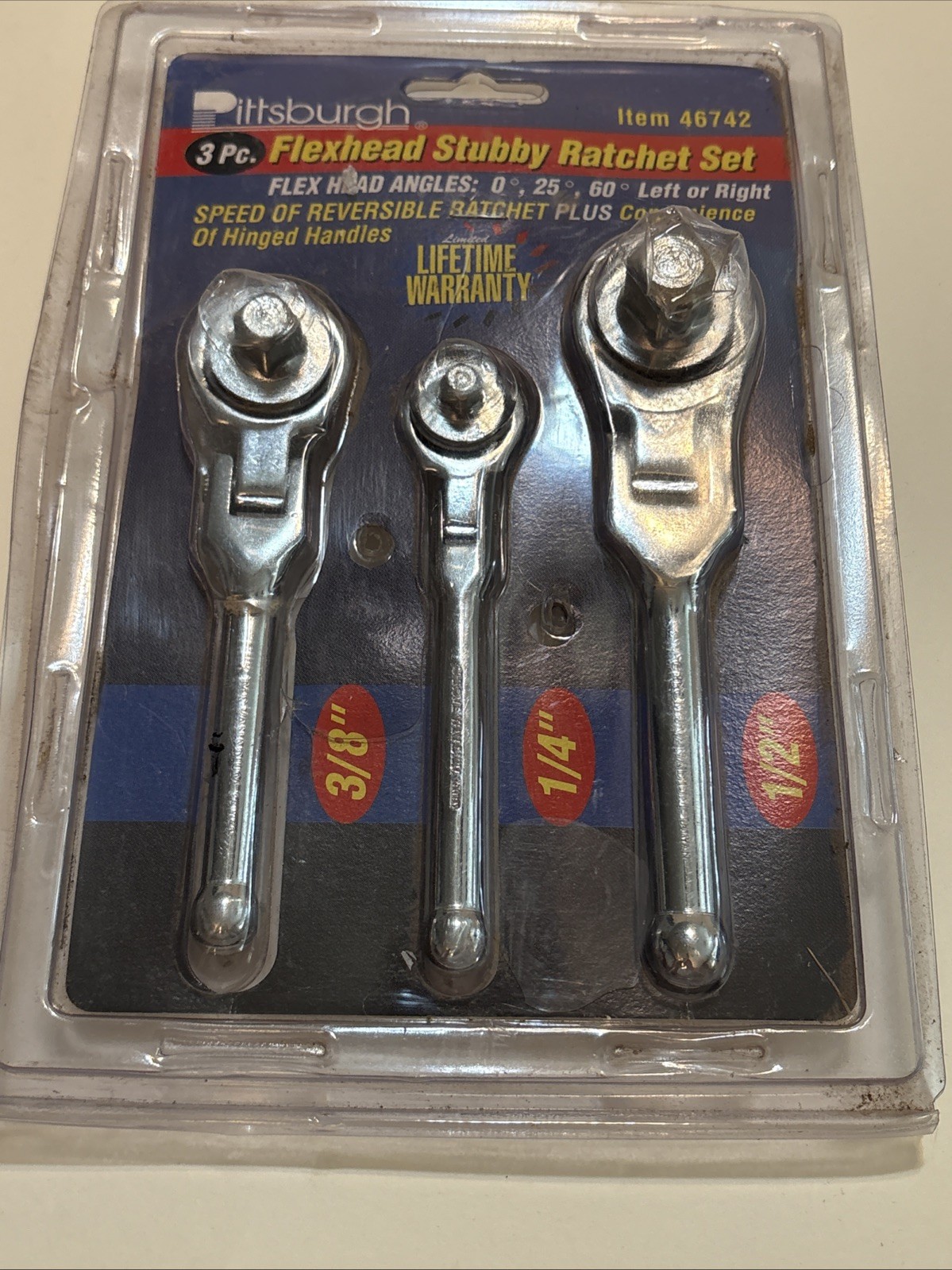 Flex Head Stubby & Thumbwheel Ratchet Set 1/4 3/8 1/2 Wrench Wrenches Tight Spot