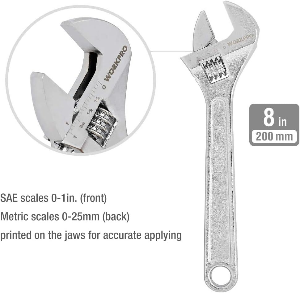 WORKPRO Large Pliers & Wrench Set 6-Piece (10″ Water Pump Silver, Blue