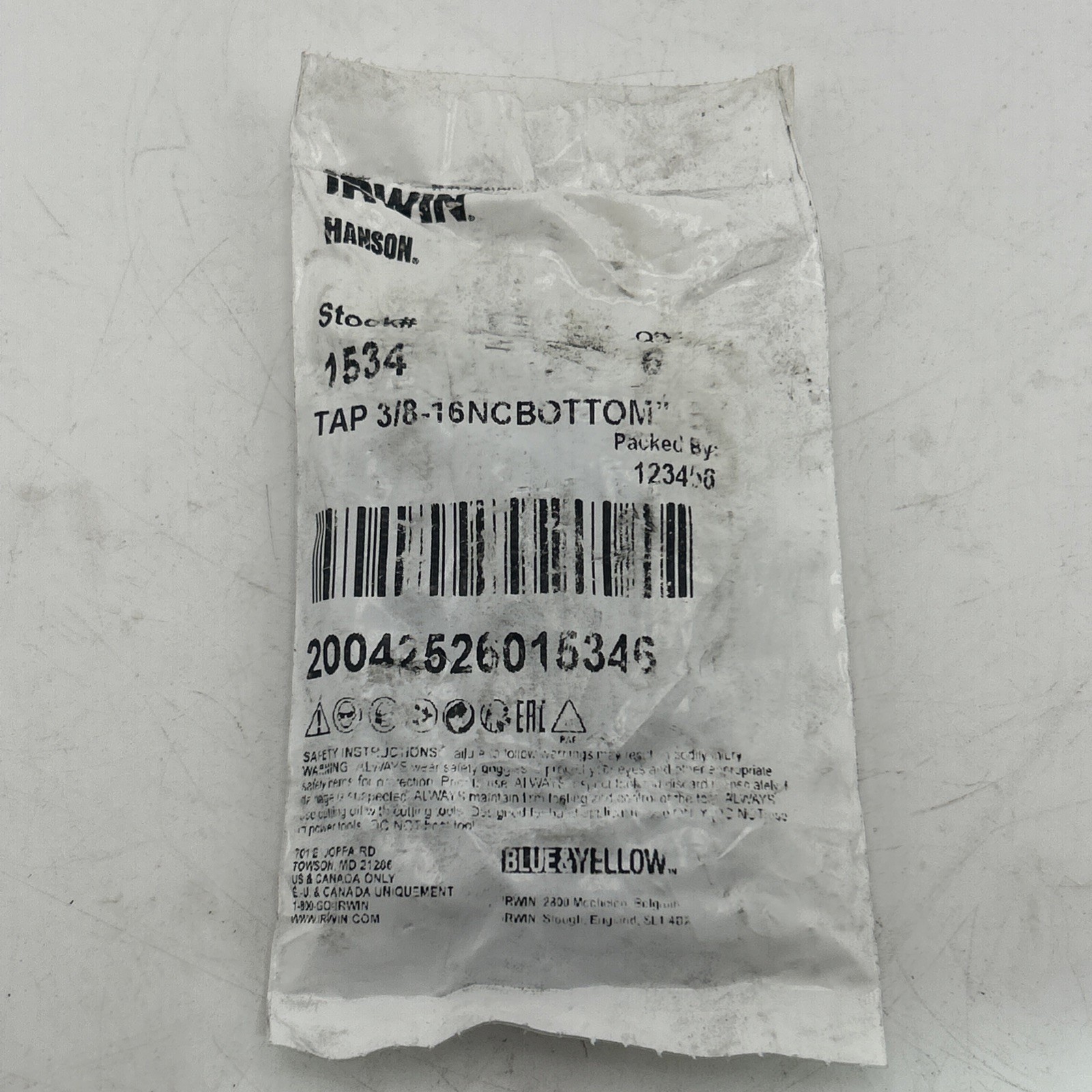(Pack Of 5) IRWIN 1534 Hanson 3/8″-16 UNC SAE HCS Right-Hand Bottoming Tap