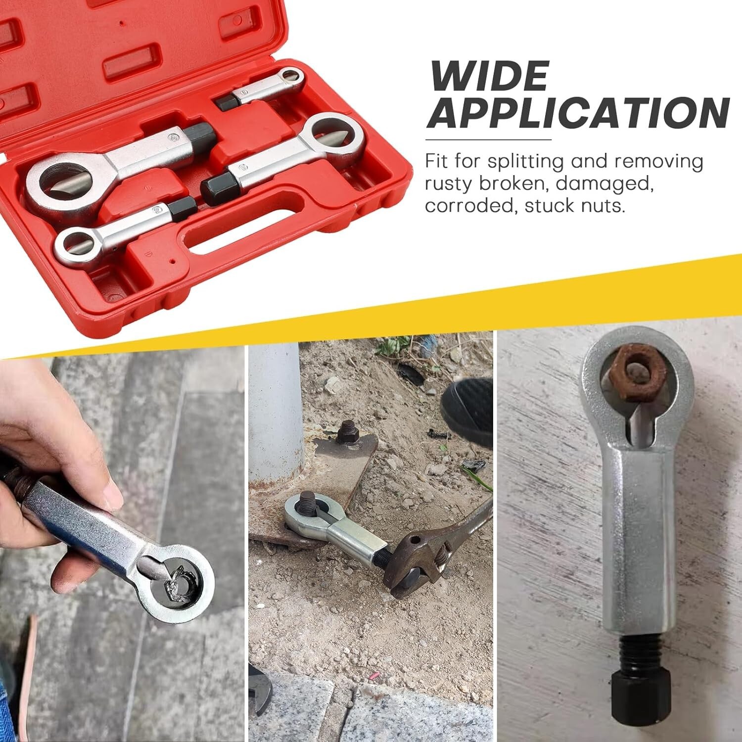 4Pcs Nut Bolt Splitter Rusted Broken Nut Breaker Remover Removal Tool 9-27mm US