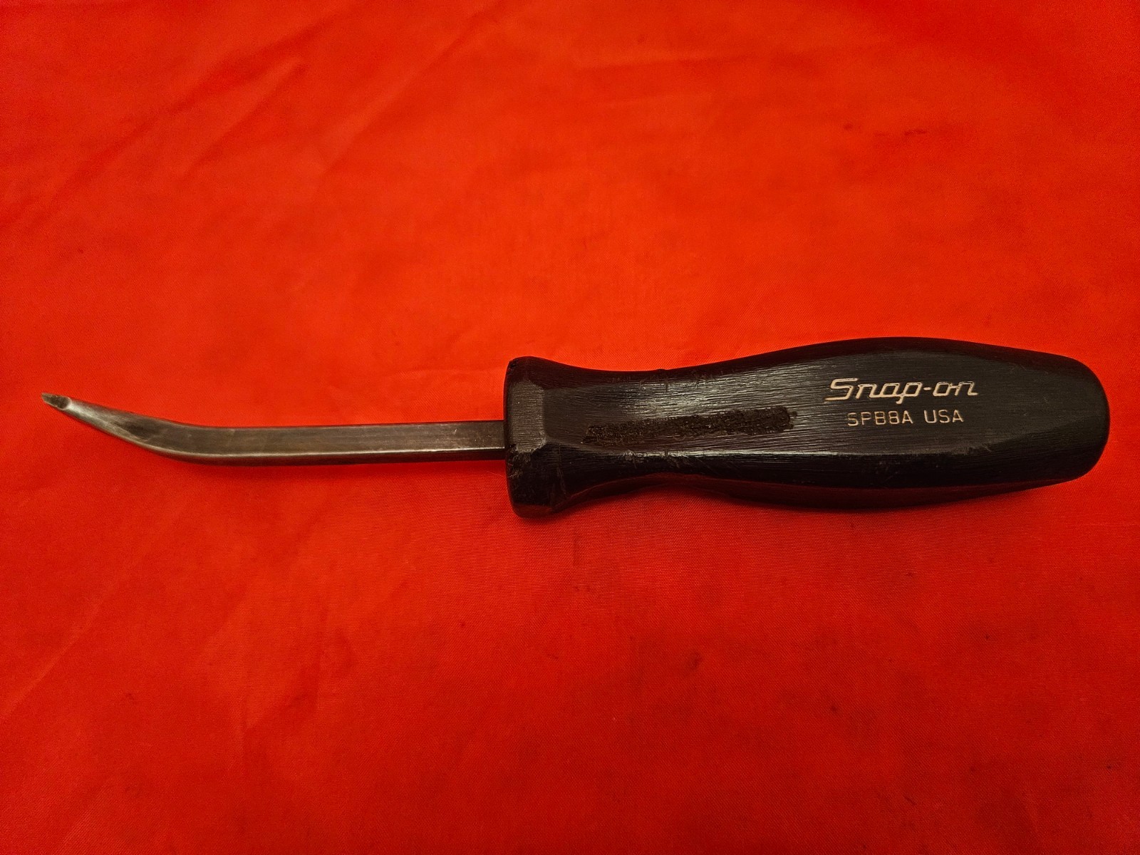 Snap-on SPB8A 7.5″ Curved Head Pry Bar Prybar Black Hard Handle USA S9