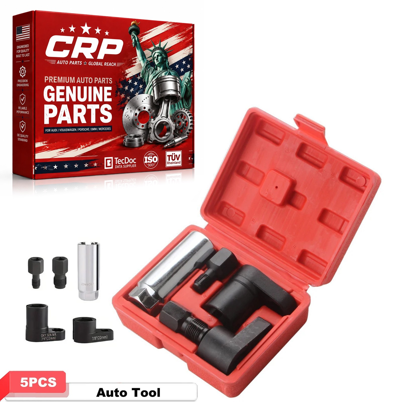 5 PCS Oxygen Sensor Socket Thread Chasers Tool Set Repair Kit Car Garage